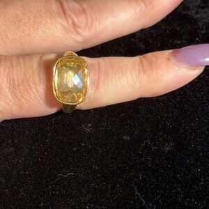 Touchstone Crystal by Swarovski Yellow Sapphire Gold Ring Size 6